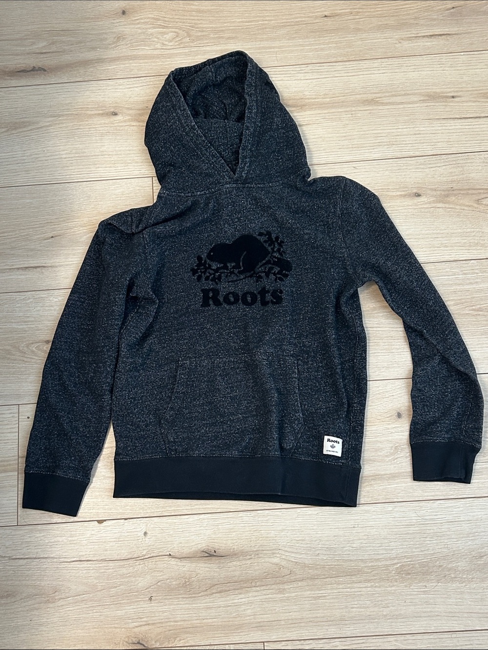 Roots Kids' Black Heather Hoodie